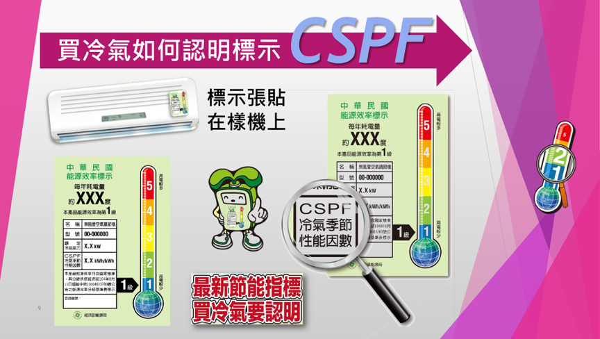 買冷氣一樣認明能源效率標示，CSPF值越高越省電