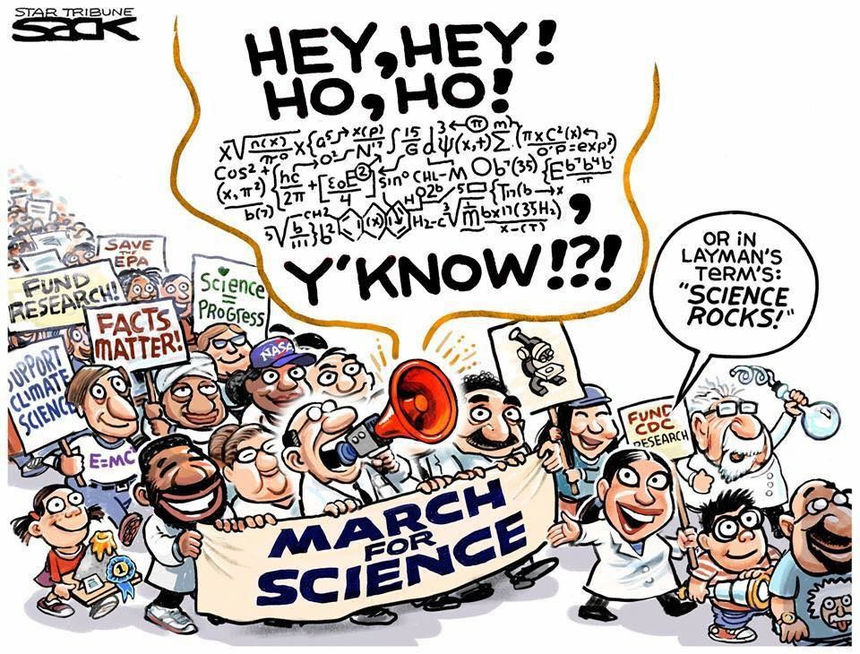 美國的「遊行挺科學」小漫畫