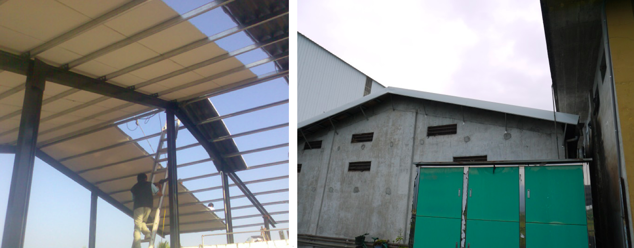 冷藏倉庫屋頂改用保溫效果更好的材質，藉此減少無謂的冷氣耗費