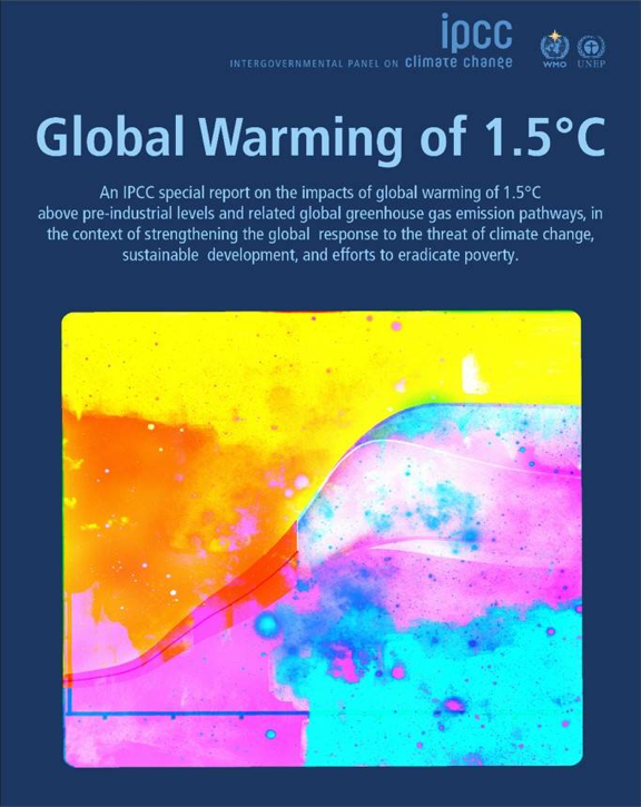 《Global Warming of 1.5℃》封面以藝術手法傳達全球升溫趨勢